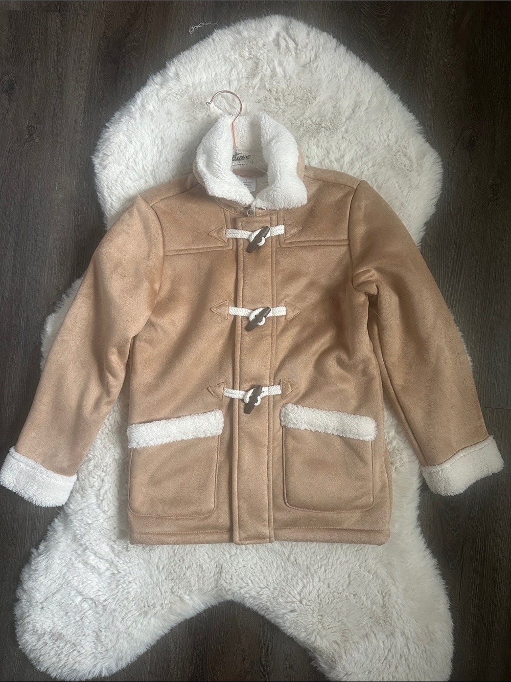 Gymboree Tan Faux-Shearling Toggle Coat Boys 7